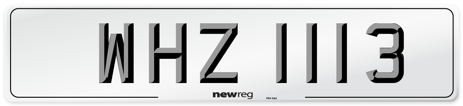 WHZ 1113 Number Plate from New Reg